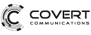 The Covert Communications logo features a stylized 'C' with concentric circular lines, paired with the text 'Covert Communications' for a sleek and modern brand identity.