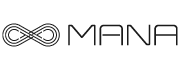 The Mana logo features an abstract geometric design resembling an infinity symbol, paired with the text 'MANA' for a sleek and modern brand identity.