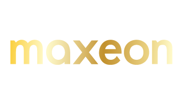 Logo of Maxeon with the text 'maxeon' in a gold gradient.