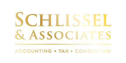Logo of Schlissel & Associates featuring the text 'SCHLISSEL & ASSOCIATES' and 'ACCOUNTING • TAX • CONSULTING' in a gold gradient.