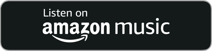 Listen on Amazon Music button with white text and the Amazon logo on a black background.