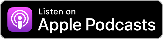 Listen on Apple Podcasts button with a purple podcast icon and white text on a black background.